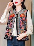 Women's Ethnic Style Embroidery Patchwork Sleeveless Jacket