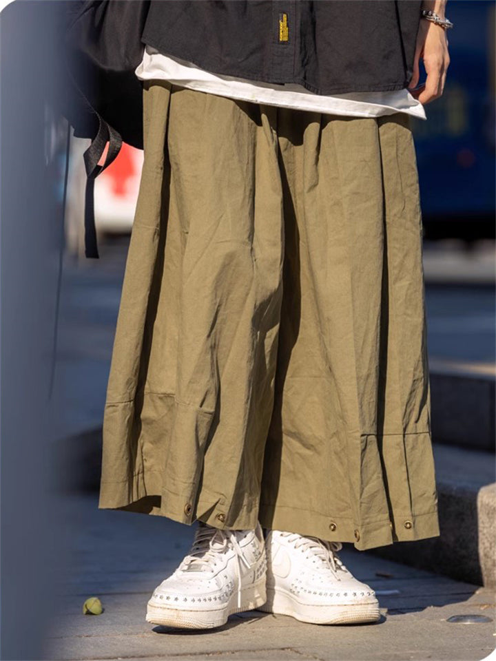 Japanese Style Summer Loose Casual Cargo Cropped Pants For Women