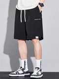 Men's Quick Dry Letter Print Drawstring Casual Bermuda Shorts