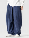 Japanese Style Autumn Loose-Fit Pants for Men with Elastic Waist
