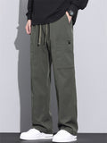 Men's Autumn Loose Fit Outdoor Drawstring Cargo Pants with Pockets