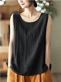 Summer Loose Solid Color Sleeveless Shirts for Women