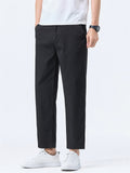 Men Slim Fit Casual Ankle Length Tapered Chino Work Pants