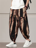 Men's Print Drawstring Wide Leg Lantern Pants