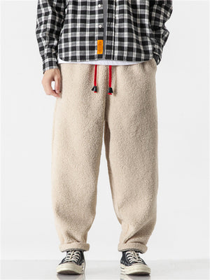 Men's Furry Large Size Casual Solid Color Trousers