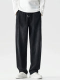 Men's Autumn Loose Fit Washed Casual Straight Leg Denim Pants