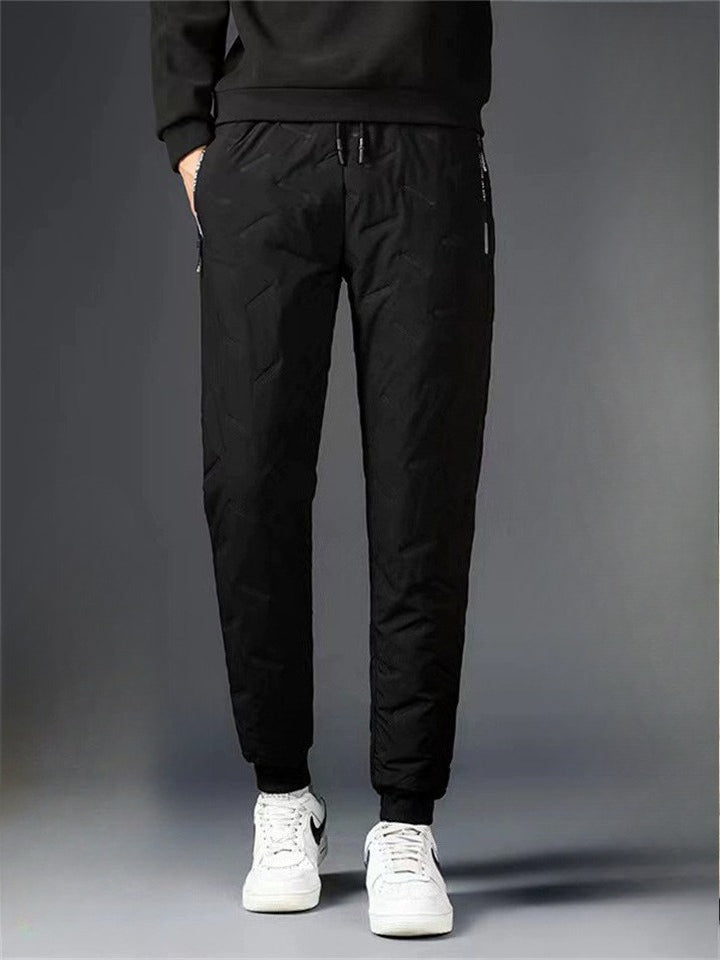 Plus Size Men's Casual Wear Winter Warm Fleece Lined Straight/Jogger Trousers
