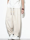Men's Chinese Style Summer Casual Loose Fit Harem Jogger Pants
