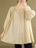 Women's Casual Solid color V Neck 3/4 Sleeve Shirts
