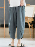Men's Comfy Cotton Linen Cropped Pants for Summer