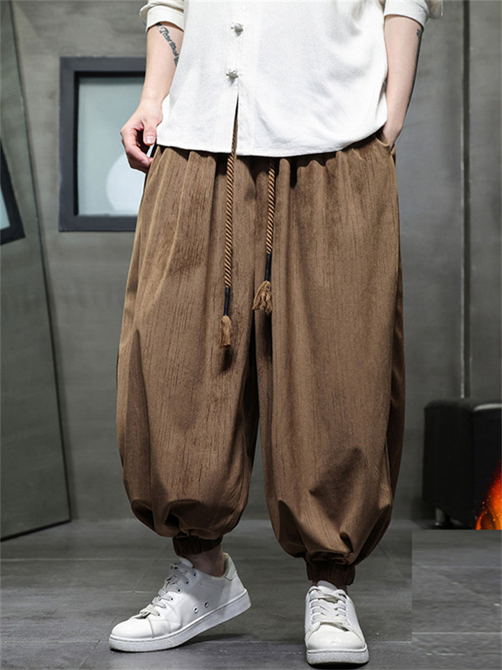 Men's Trendy Solid Color Loose Bloomers Pants