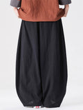 Mens Cotton Japanese Style Loose Wide Leg Harem Pants
