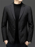 Autumn Retro Middle-aged Men's Thicken Solid Color Lapel Suit Jackets