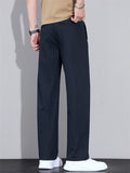 Mens Lightweight Ice Silk Straight Leg Regular Fit Casual Pants