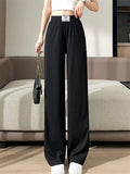 Women's Summer Ice Silk High Waisted Drape Wide Leg Pants