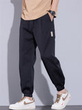 Men Cotton Blend Streetwear Loose Fit Elastic Baggy Jogger Pants