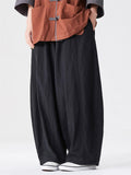 Mens Cotton Japanese Style Loose Wide Leg Harem Pants