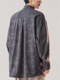 Men's Comfy Print Long Sleeve Stand Collar Shirts