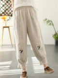 Women's Vintage Lace Patchwork Linen Harem Pants