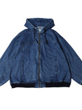 Japanese Style Retro Cotton Hooded Denim Jacket for Men