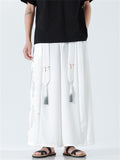 Men's Chinese Style Loong Print Wide Leg Hanfu Pants