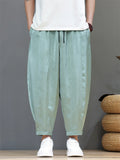 Mens Summer Baggy Loose Cropped Lightweight Yoga Harem Pants