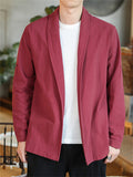 Casual Men's Cotton Solid Color Long Sleeve Suit Jacket