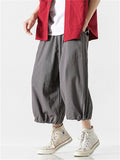 Men's Summer Sports 100% Cotton Relaxed Fit Cropped Pants