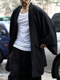 Men's Cool Japanese Style BatWing Sleeved Black Kimono Shirt