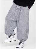‌Men's Streetwear‌ Elastic Waist Loose Fit Drawstring Bloomer Pants