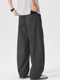 Mens Elastic Waist Wide Leg Casual Street Pants