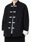 Men's Winter Warm Mandarin Collar Button-up Corduroy Jackets