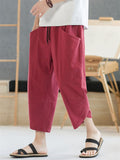 Men's Comfy Cotton Linen Cropped Pants for Summer