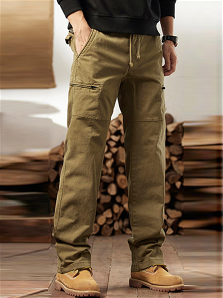 Men's Cozy Elastic Waist Casual Cargo Pants