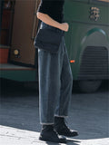 Vintage Blue Women's Oversized High Waist Straight-Leg Jeans