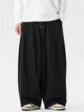 Men's Autumn Simple Japanese Style Wide Leg Scimitar Pants
