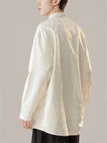 Men's Comfy Butterfly Print Button Long Sleeve Stand Collar Shirts