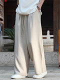 Men Comfy Summer Japanese Streetwear Baggy Wide Leg Pants
