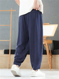 Men's Summer Retro Striped Loose Wide Leg Pants