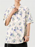 Men's Holiday Style Print Casual Lapel Short Sleeve Shirts