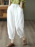 Women's Summer Casual Drawstring Harem Cropped Pants