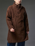 ‌Mandarin Collar Chinese Ethnic Style Frog Button Men's Warm Coats