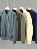 Casual Ramine Solid Color Baseball Collar Jacket for Men
