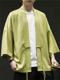 Men's Chinese Zen Style Solid Color Cardigan Shirt