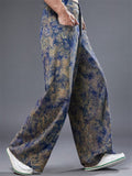 Loose Men's Chinese Style Zhua-Ran Linen Wide Leg Straight Pants