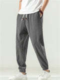Men's Retro Texture Print Drawstring Jogger Pants