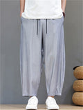 Men Loose Summer Casual Baggy Harem Cropped Pants