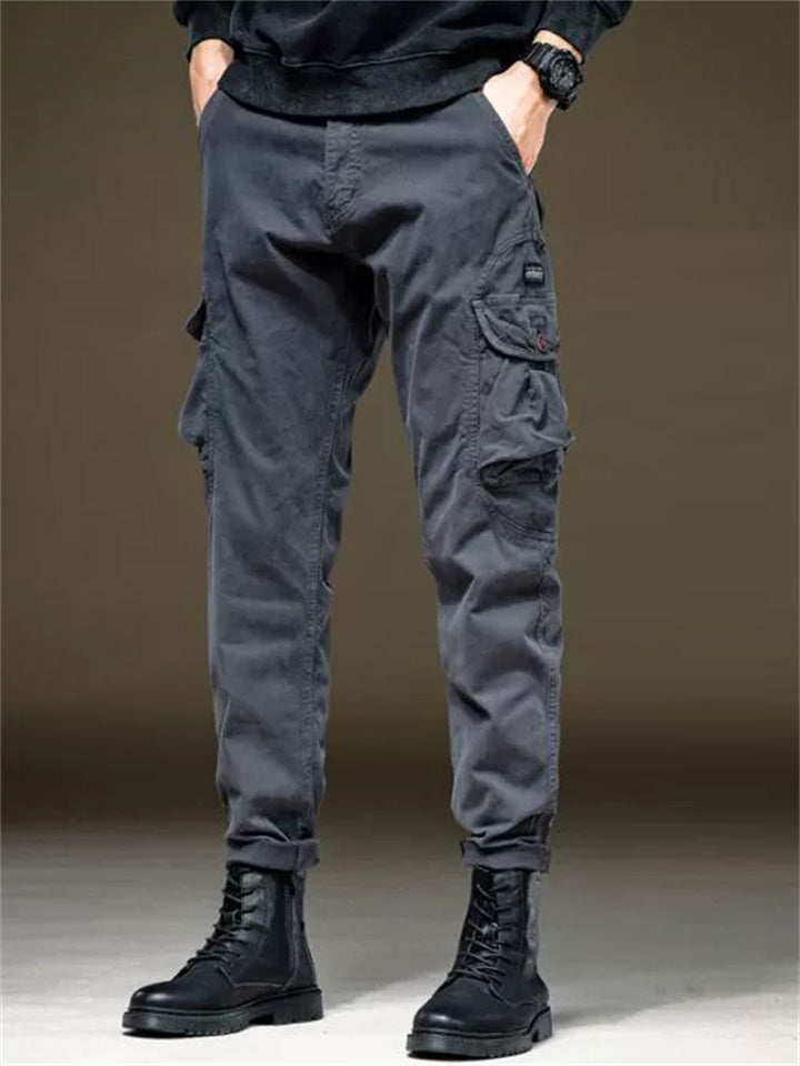Men's Simple Regular Fit Casual Cargo Pants with Multiple Pockets‌