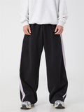 Male's High Street Side Striped Elastic Waist Casual Wide Leg Pants