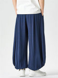 Men's Summer Retro Japanese Style Wide Leg Bloomers Pants